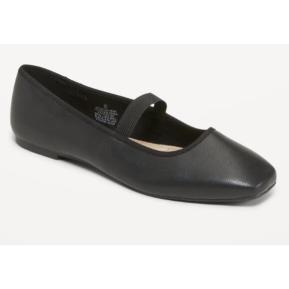 Old Navy Women's Size 9 Black Classic Mary Jane Square-Toe Ballet Flats NWT - Picture 1 of 9